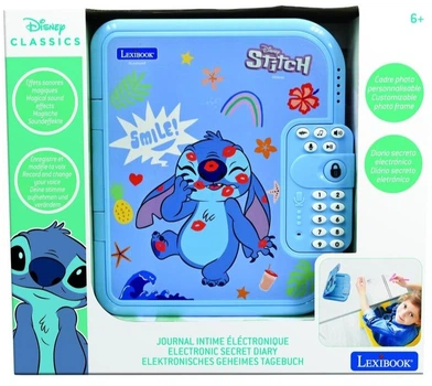 Elektroniczny sekretny pamiętnik Lexibook Disney Stitch z dyktafonem Niebieski (3380743104027)
