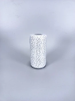 Бечевка декоративная 2мм х 100м 80г бело-серая Серый Unison (D03101- grey white)