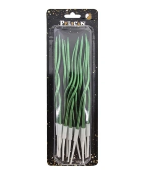 Свічки "Коктейльна 12 штук" хром зелений (861007)