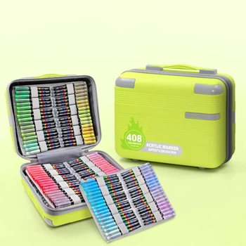 Акриловые маркеры GuangNa Brush GN-8101 с мягкой кисточкой 408 шт.