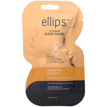 ELLIPS Vitamin Hair Mask Smooth&Silky «Бездоганний шовк» Маска для волос Про-кератиновий Комплекс з олією алое вера, 18 г
