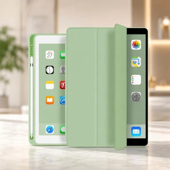 Чохол Smart Case з тримачем для Apple Pencil для iPad 10.2" 7 / 8 / 9 Gen (2019–2021) Mint мʼятний з мікрофіброю