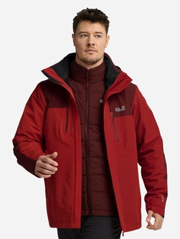 Куртка демисезонная с капюшоном мужская Jack Wolfskin Jasper Pro 3In1 Jkt M A66293-J0191 M Красная (4064886755818)