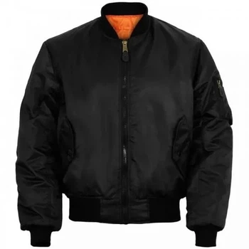 Куртка-бомбер льотна Mil-Tec MA1 , Black/Orange, S. Матеріал Поліакрил|Поліестер