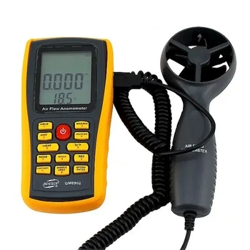 Анемометр Benetech GM8902 (0,3–45 м/с; 0–45°C; 0–999900 м3/мин), память 50 записей, подключение к ПК