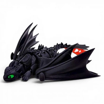 ФИГУРКА 3D HERO DRAGON NIGHT FURY / НОЧНАЯ ЛЮТЬ, 3D ПЕЧАТЬ "17СМ" Пластик Черный (298150)