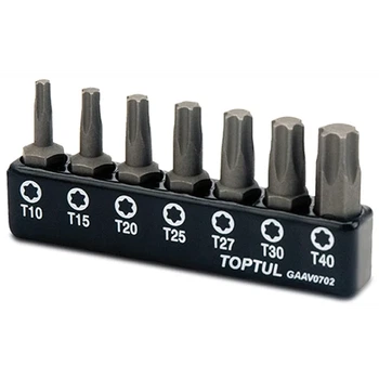 Набір біт TORX 1/4" 7 шт. T10-T40 пластиковий тримач