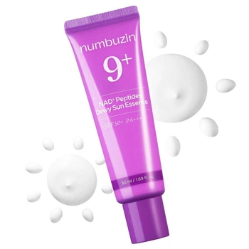 Солнцезащитная эссенция крем Numbuzin No.9 NAD+ 9 Peptides Dewy Sun Essence SPF50+ PA++++ 50 ml