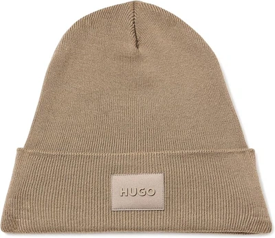 Мужская вязаная шапка HUGO X-Fit Patch Ribbed Beanie L-XXL
