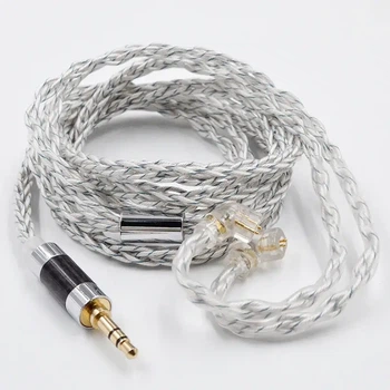 KZ Silver&Blue Cable – 8-жильний Hi-Fi кабель для навушників із посрібленої міді для аудіофілів
