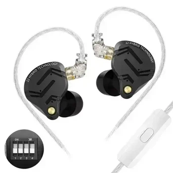 KZ ZS12 PRO X (With Switches & Mic.) - гібридні In Ear Monitor навушники 1DD+5BA Hybrid HIFI Bass
