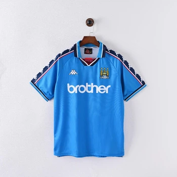 Ретро футболка Манчестер Сити 1997/98 домашняя - размер L - Manchester City, винтажное джерси - МАЛОМЕРНАЯ
