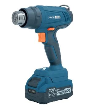 Акумуляторний фен PROFI-TEC PHG550 (20 В, 50-550 ºС, 100 - 200 л/хв, крок регулювання 10ºС) без АКБ та ЗП, Коробка (008322)