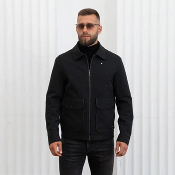 Мужское пальто демисезонное большого размера UF-fashion 119- двл DV MEN'S 60 черный