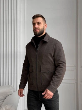 Зимние мужское пальто большого размера UF-fashion 122-двл DV MEN'S 54 коричневый