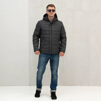 Куртка мужская демисезонная большого размера UF-Fashion 67-(сф) 54 графитовый