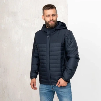 Чоловіча куртка демісезонна великого розміру UF-fashion 98-DVL DV MEN'S 56 темно-синій