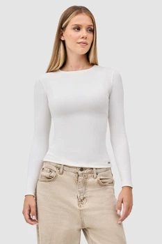 Лонгслів Avecs білий для жінок у рубчик 30652/5 XL