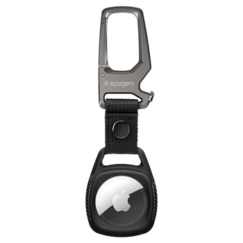Брелок з карабіном Spigen для AirTag Rugged Armor Matte Black (AMP01565)
