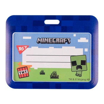 Бейдж горизонтальний Yes Minecraft без стрічки синій (940325)