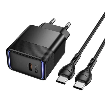 Адаптер сетевой HOCO C to C cable Lounge single port PD40W charger set CS113A |1C, PD/QC, 45W/3A| 5259613