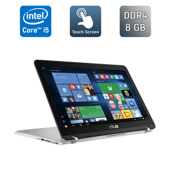 Ноутбук-трансформер Asus Q504U / 15.6" (1920x1080) IPS Touch / Intel Core i5-7200U (2 (4) ядра по 2.5 - 3.1 GHz) / 8 GB DDR4 / 240 GB SSD / Intel HD Graphics 620 / WebCam / Windows 10 б/у