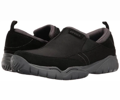 Чоловічі крокси Кросівки Crocs Swiftwater Edge Moc Black/Charcoal (39-40, чорний)