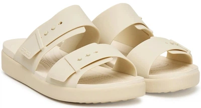 Жіночі крокси сандалі Crocs Brooklyn Buckle Low Cream (39-40, бежевий)