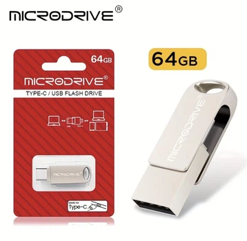 Флеш накопичувач 64 Gb Microdrive 3 в 1 металева Type-C / USB для телефону та комп'ютера Флеш 64 Гб Мікродрайв 64