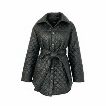 Куртка жіноча на кнопках стьожка чорна, 2XL-3XL