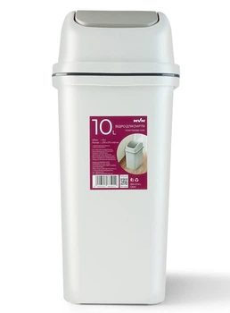Відро для сміття MVM BIN-12 сіре 10л (BIN-12 10L GRAY)