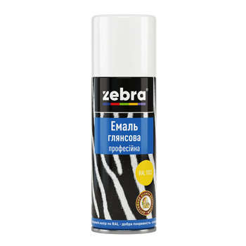 Эмаль аэрозольная универсальная ZEBRA Professional глянцевая RAL 1023 Желтый 400 мл