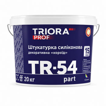Штукатурка декоративная акриловая для фасадов и интерьеров TRIORA TR-54 Part «Короед» 20 кг