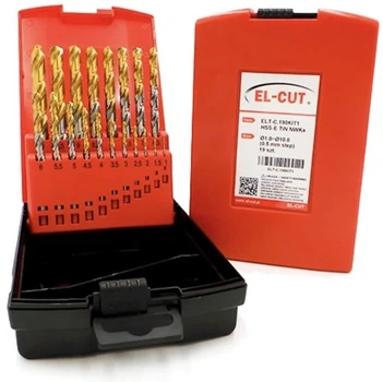 Набір свердел по металу INOX EL-CUT HSSE TiN 1.0–10.0 мм 19 шт (5907324002770)