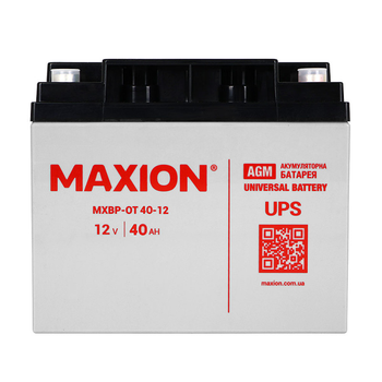 Аккумулятор промышленный MAXION AGM 12V 40Ah для ИБП сигнализации MXBP-OT 40-12