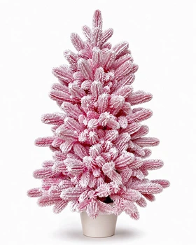 Штучна рожева засніжена ялинка Elegant Marshmallow Pink лита, 90 см у горщику