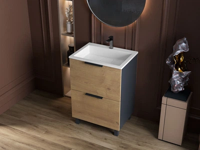 Тумба Status Hartia 50 Дуб, с умывальником Aria Low 50
