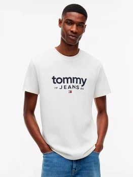 Футболка хлопковая длинная мужская Tommy Hilfiger 493400933 M Молочная (1161366256)