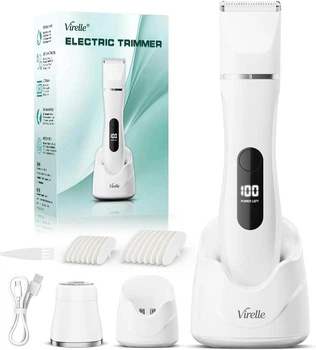 Жіночий електробритва Virelle 2в1, IPX7 водозахист, LED дисплей, USB, для тіла та обличчя