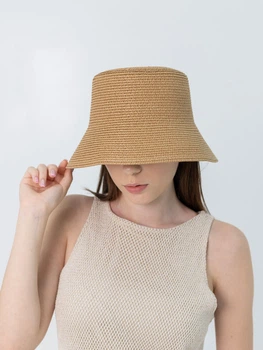 Шляпа панама летняя с рафии D.Hats цвет коричневый