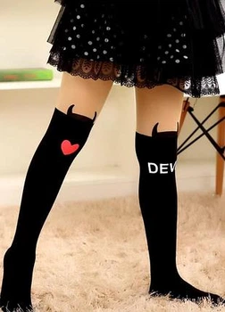 Колготи з імітацією панчіх devil з сердечком,one size