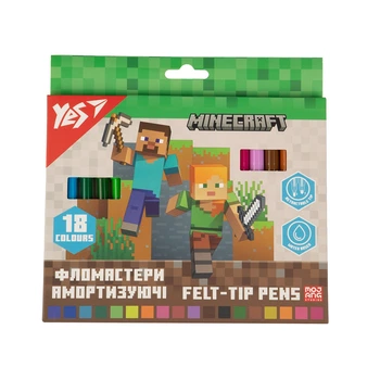 Фломастери 18 кольорів YES 650584 Minecraft