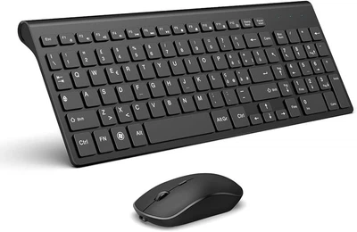 Бездротовий комплект клавіатура та миша JOYACCESS, 2.4GHz, італійська розкладка QWERTY, чорний