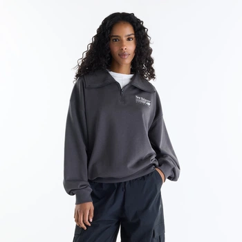 Женская черная спортивная кофта Trackside 1/2 New Balance Zip 36 (S) (WT62G8VGBLK)