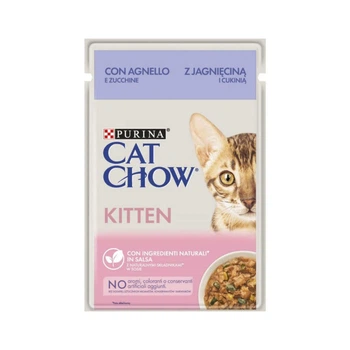 Влажный корм для кошек Purina Cat Chow Kitten с ягненком и цуккини в желе 85г (8445290426536)