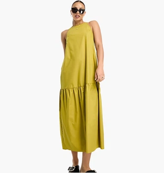 Плаття Lola May Square Neck Trapeze Tiered Hem Midi Yellow 127370653 M
