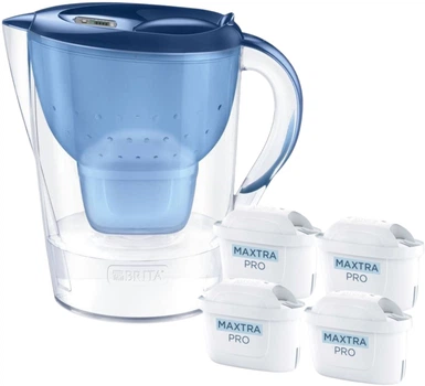 Dzbanek filtrujący Brita Marella Niebieski + 4 wkłady Maxtra Pro Pure Performance