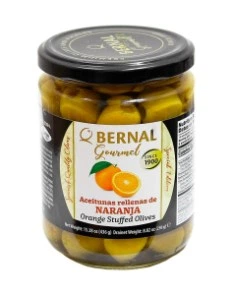 Оливки Bernal Gourmet фаршированные пастой из апельсина 436 г 8428391985225