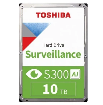 HDD Video Surveillance TOSHIBA S300 AI 10TB CMR, 3.5'', 512MB, 7200RPM, SATA, 64 cameras, 24/7, TBW: 550