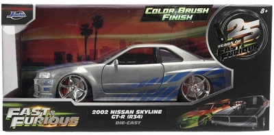 Колекційна машинка Jada Toys Fast & Furious Nissan Skyline GT-R 2002 1:24 19 см (4006333107535)